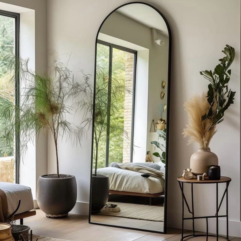 NEW West Elm Full Length Arched Black Framed Boho Floor / Wall Mirror 65" x 24" - Picture 4 of 12